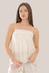 short top with tiny pleats and thin adjustable straps